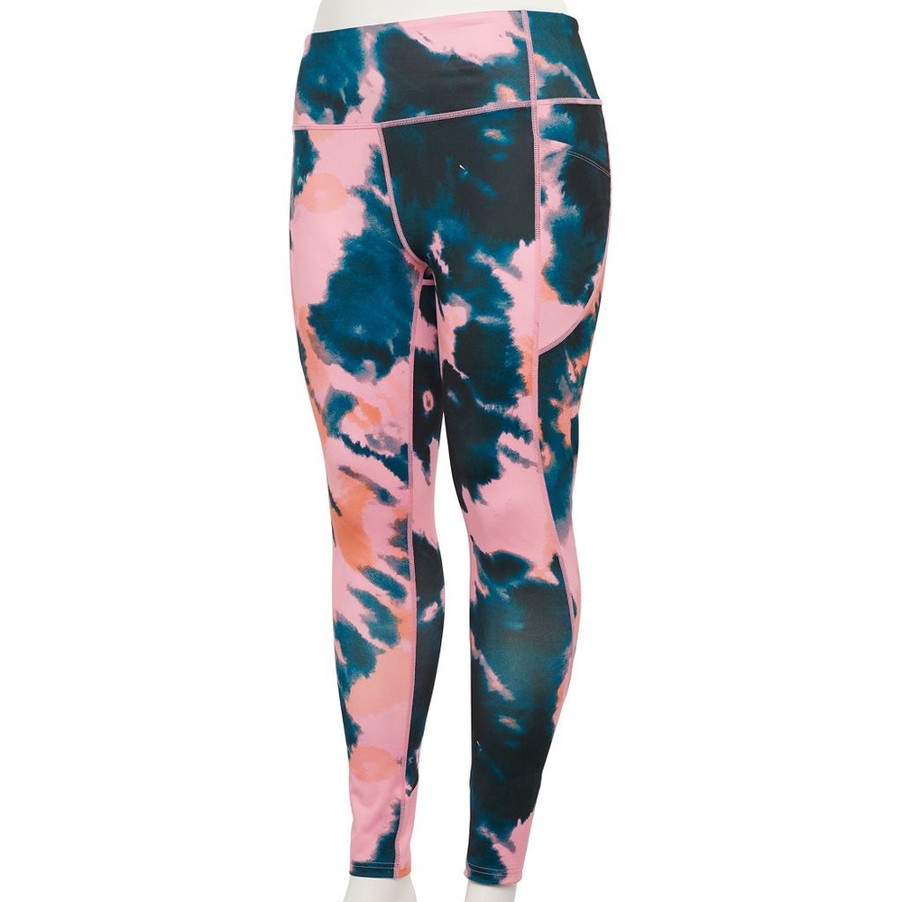 Tek Gear Workout Leggings Pink Tie-Dye - Women’s Small - High Waisted